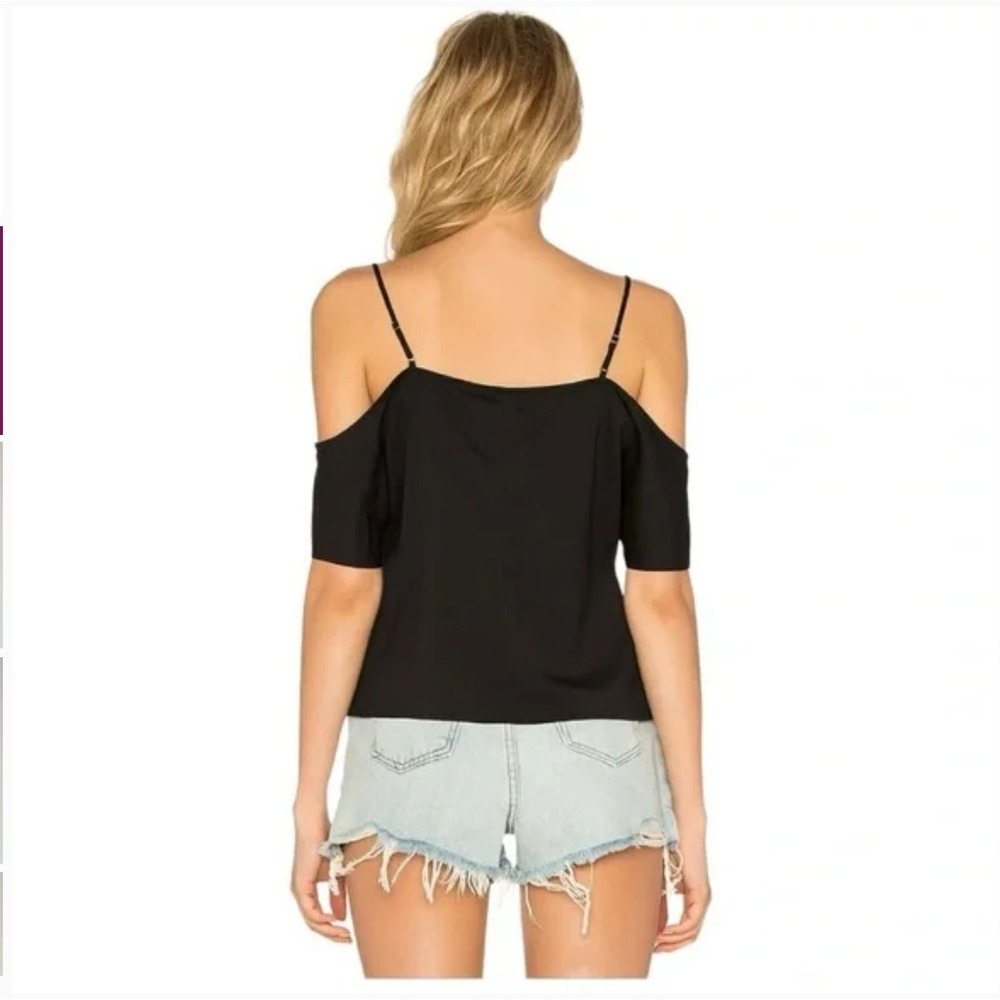 T By Alexander Wang Cold Shoulder Black Tank Top Size Small - Picture 2 of 7